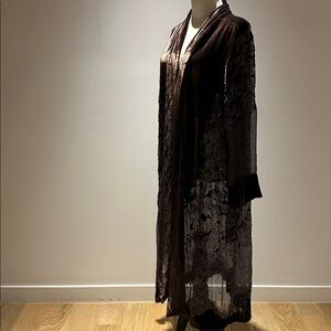 The Kooples Dark Brown Velvet shimmery coat